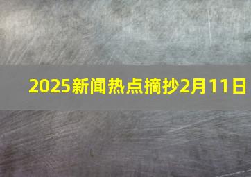 2025新闻热点摘抄2月11日