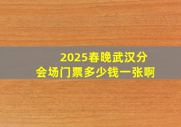 2025春晚武汉分会场门票多少钱一张啊