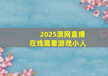 2025澳网直播在线观看游戏小人