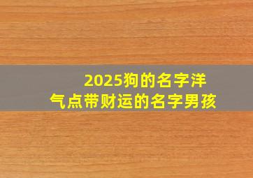 2025狗的名字洋气点带财运的名字男孩