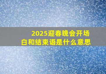 2025迎春晚会开场白和结束语是什么意思