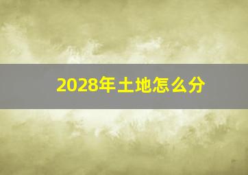 2028年土地怎么分