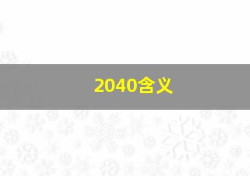 2040含义