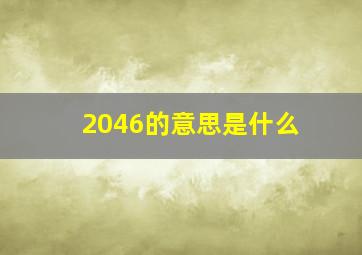 2046的意思是什么