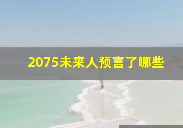 2075未来人预言了哪些