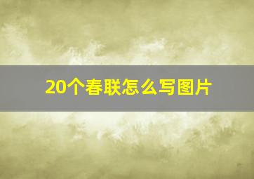 20个春联怎么写图片