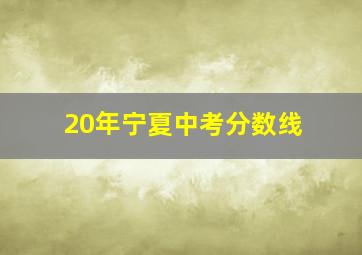 20年宁夏中考分数线