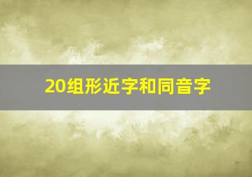 20组形近字和同音字