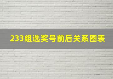 233组选奖号前后关系图表