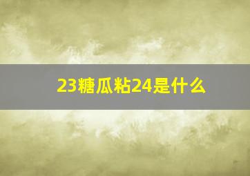 23糖瓜粘24是什么