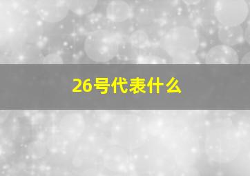 26号代表什么