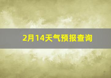 2月14天气预报查询