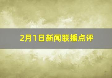 2月1日新闻联播点评