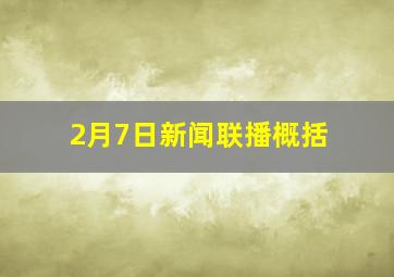 2月7日新闻联播概括