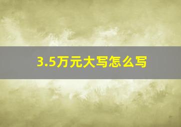 3.5万元大写怎么写