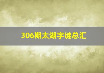 306期太湖字谜总汇