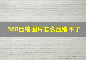 360压缩图片怎么压缩不了