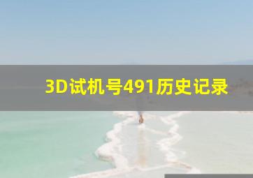 3D试机号491历史记录