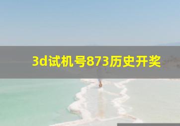 3d试机号873历史开奖