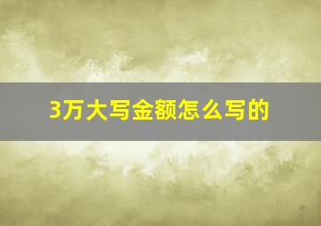 3万大写金额怎么写的