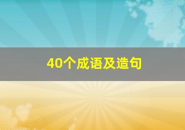 40个成语及造句