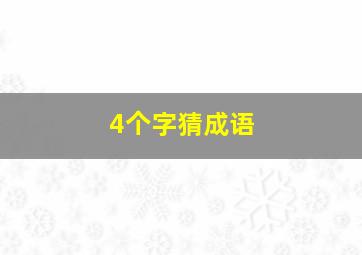 4个字猜成语