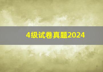 4级试卷真题2024