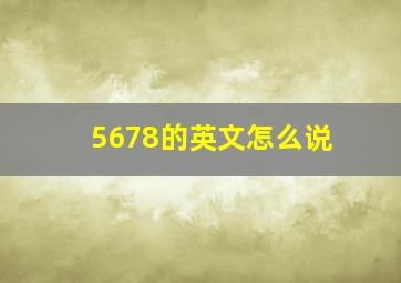 5678的英文怎么说