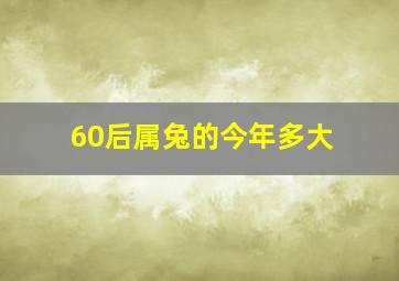 60后属兔的今年多大