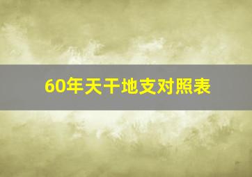 60年天干地支对照表