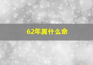 62年属什么命