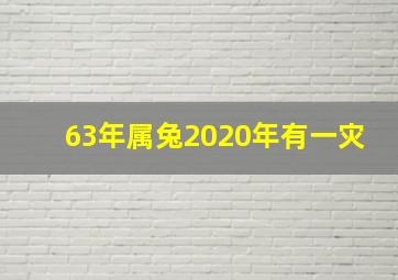 63年属兔2020年有一灾