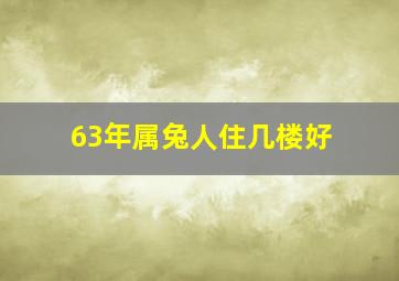 63年属兔人住几楼好