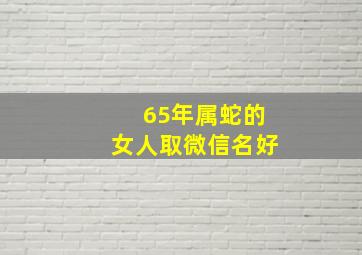 65年属蛇的女人取微信名好