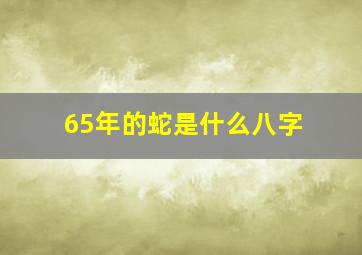 65年的蛇是什么八字