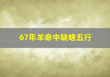 67年羊命中缺啥五行