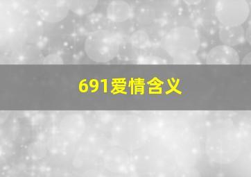 691爱情含义