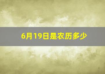 6月19日是农历多少