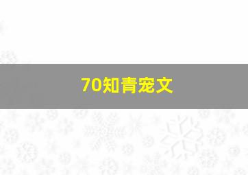 70知青宠文