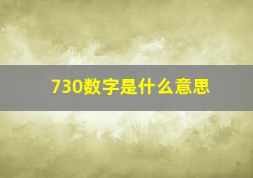 730数字是什么意思