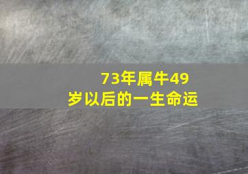 73年属牛49岁以后的一生命运