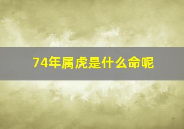 74年属虎是什么命呢