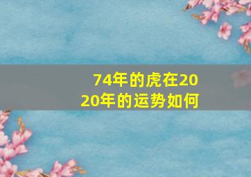 74年的虎在2020年的运势如何