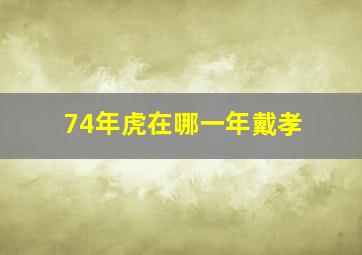 74年虎在哪一年戴孝