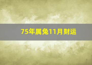 75年属兔11月财运