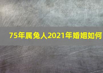 75年属兔人2021年婚姻如何