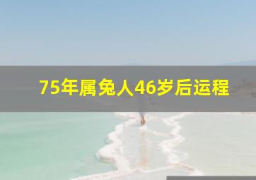 75年属兔人46岁后运程