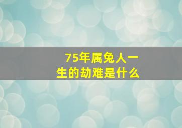 75年属兔人一生的劫难是什么