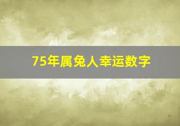 75年属兔人幸运数字