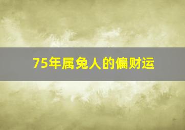 75年属兔人的偏财运